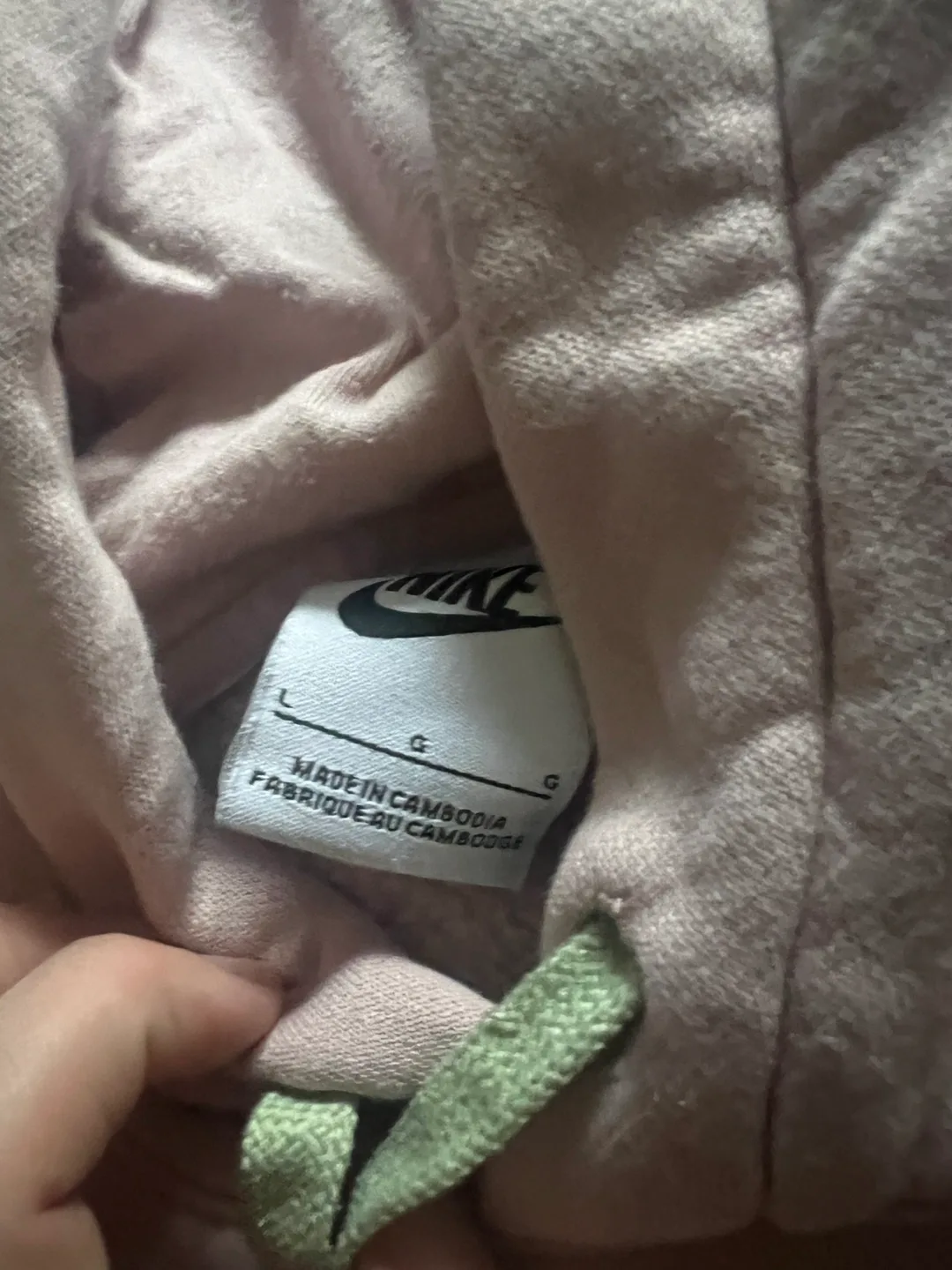 Nike Pink Hoodie Sz L image indicator(4)