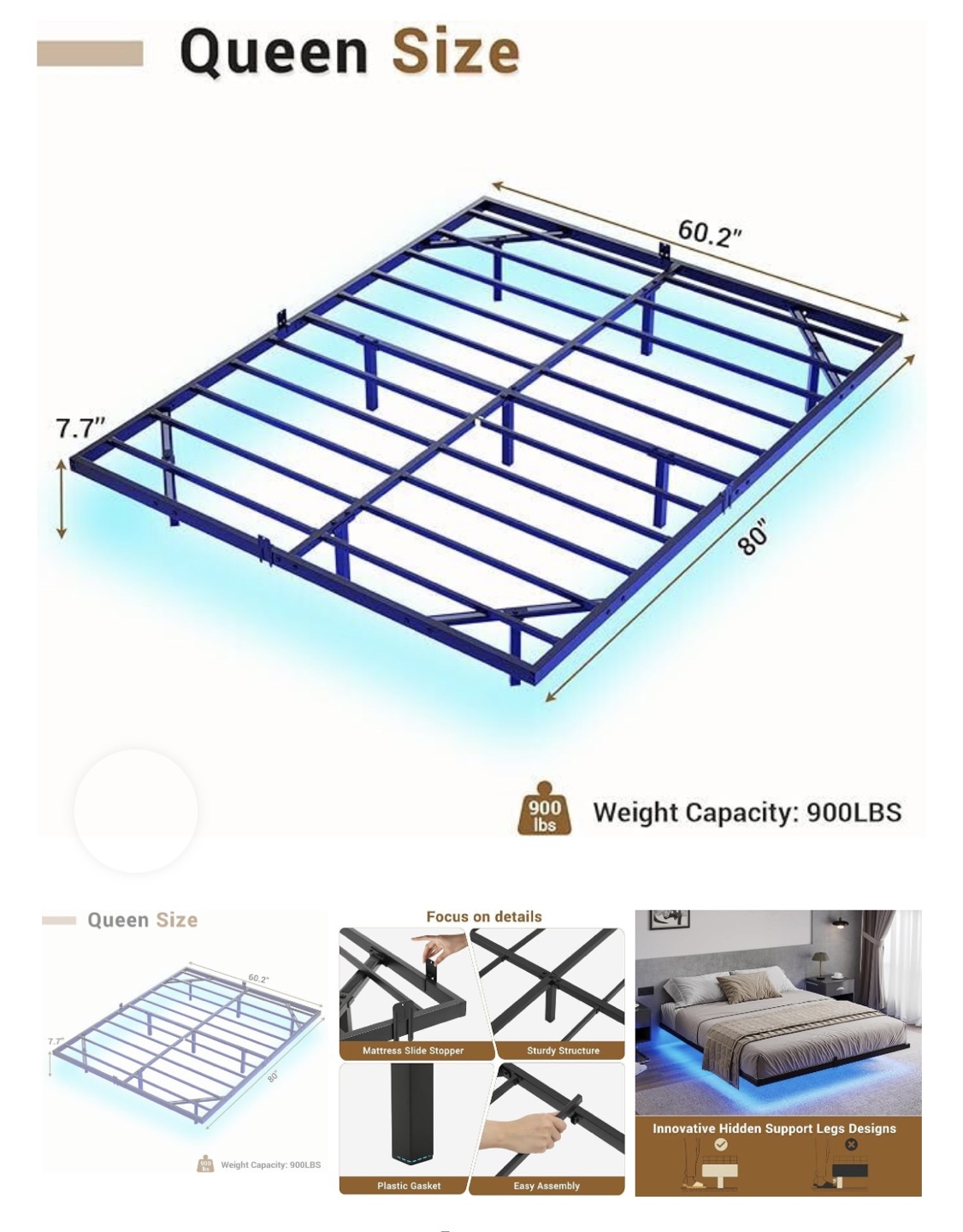 Floating Queen Size Bed Frame - photo 2