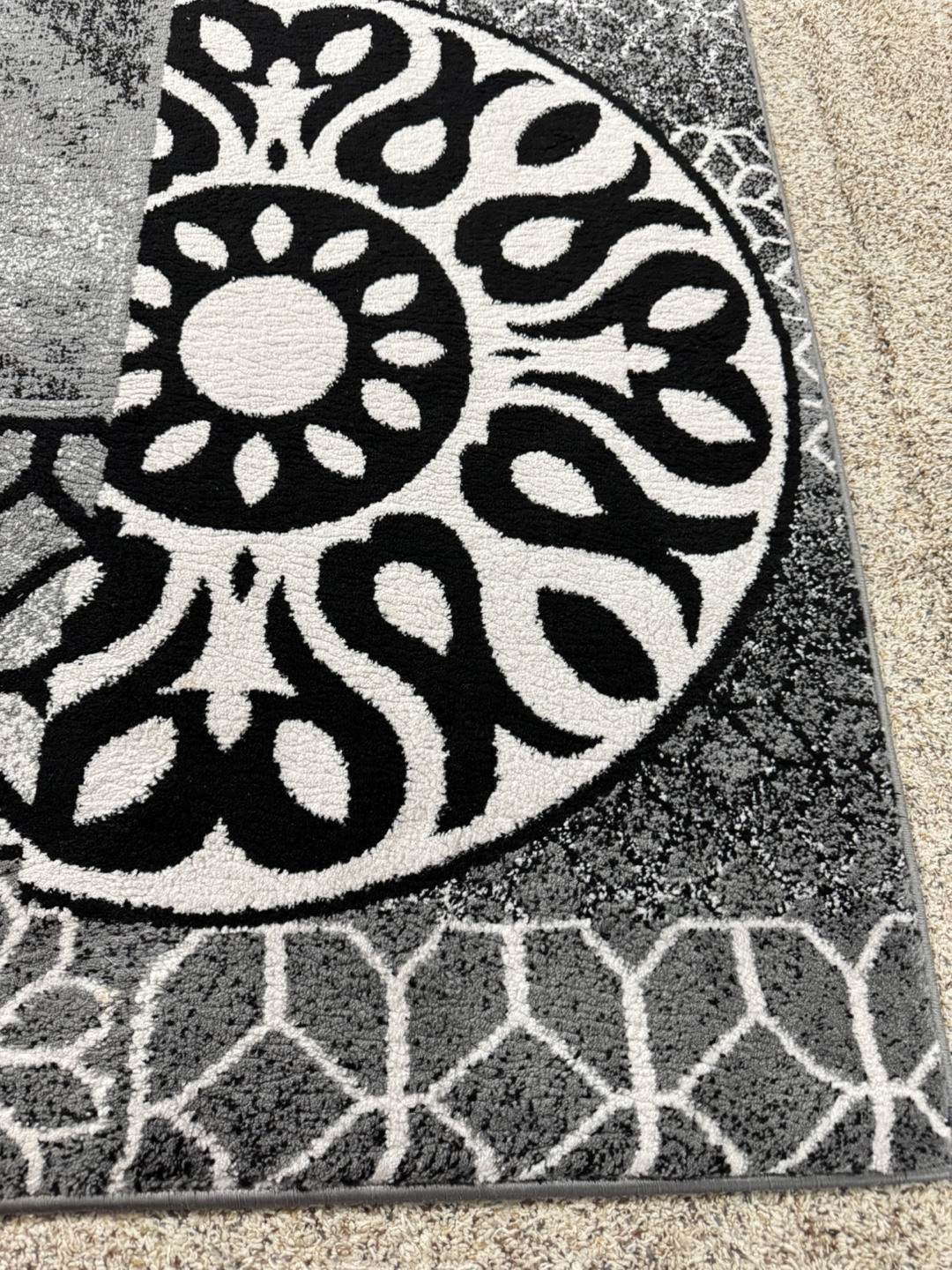 2 Large Black and Gray Area Rug