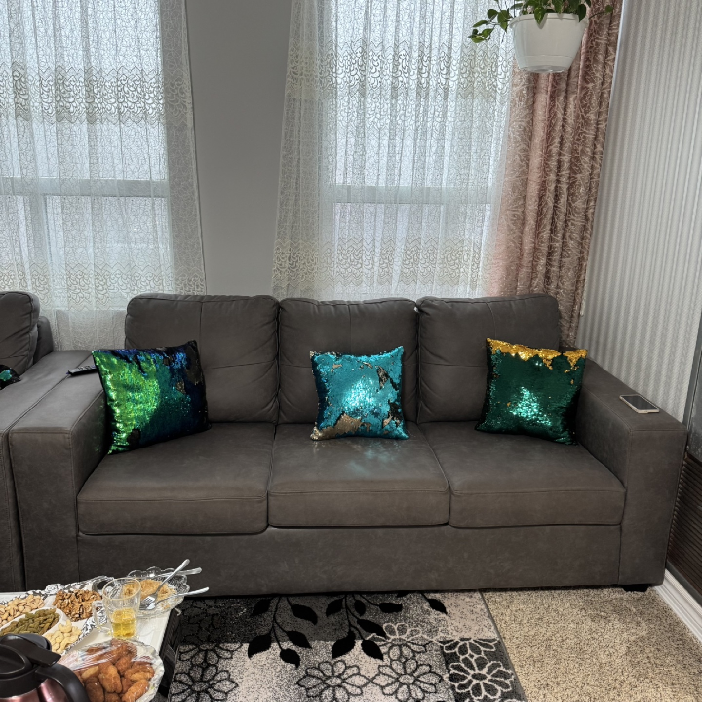 New Gray Sofa with Three Cushions - photo 3