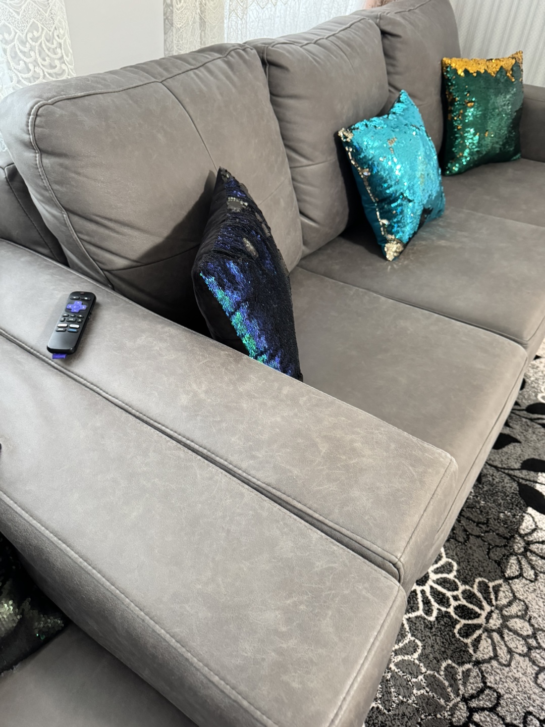 New Gray Sofa with Three Cushions - photo 2