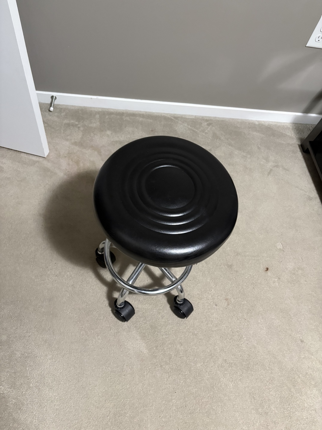 Black Rolling Adjustable Stool - photo 3