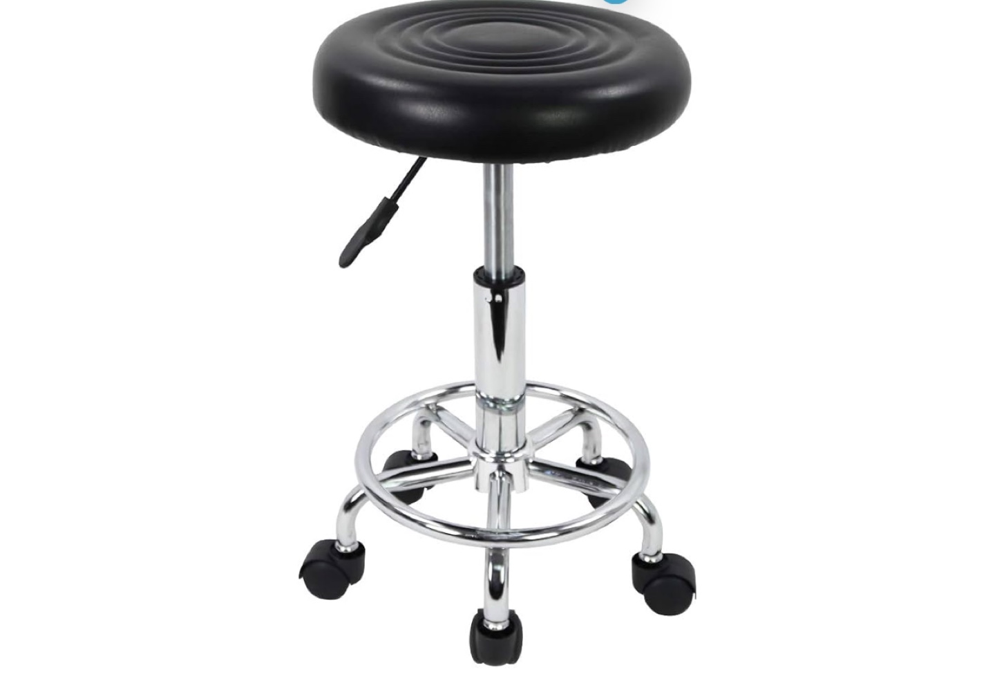 Black Rolling Adjustable Stool - photo 5