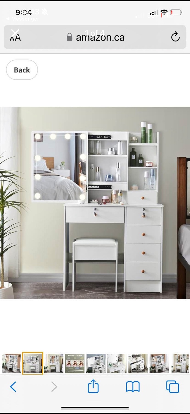 White Vanity Set with Mirror and Lights - photo 3