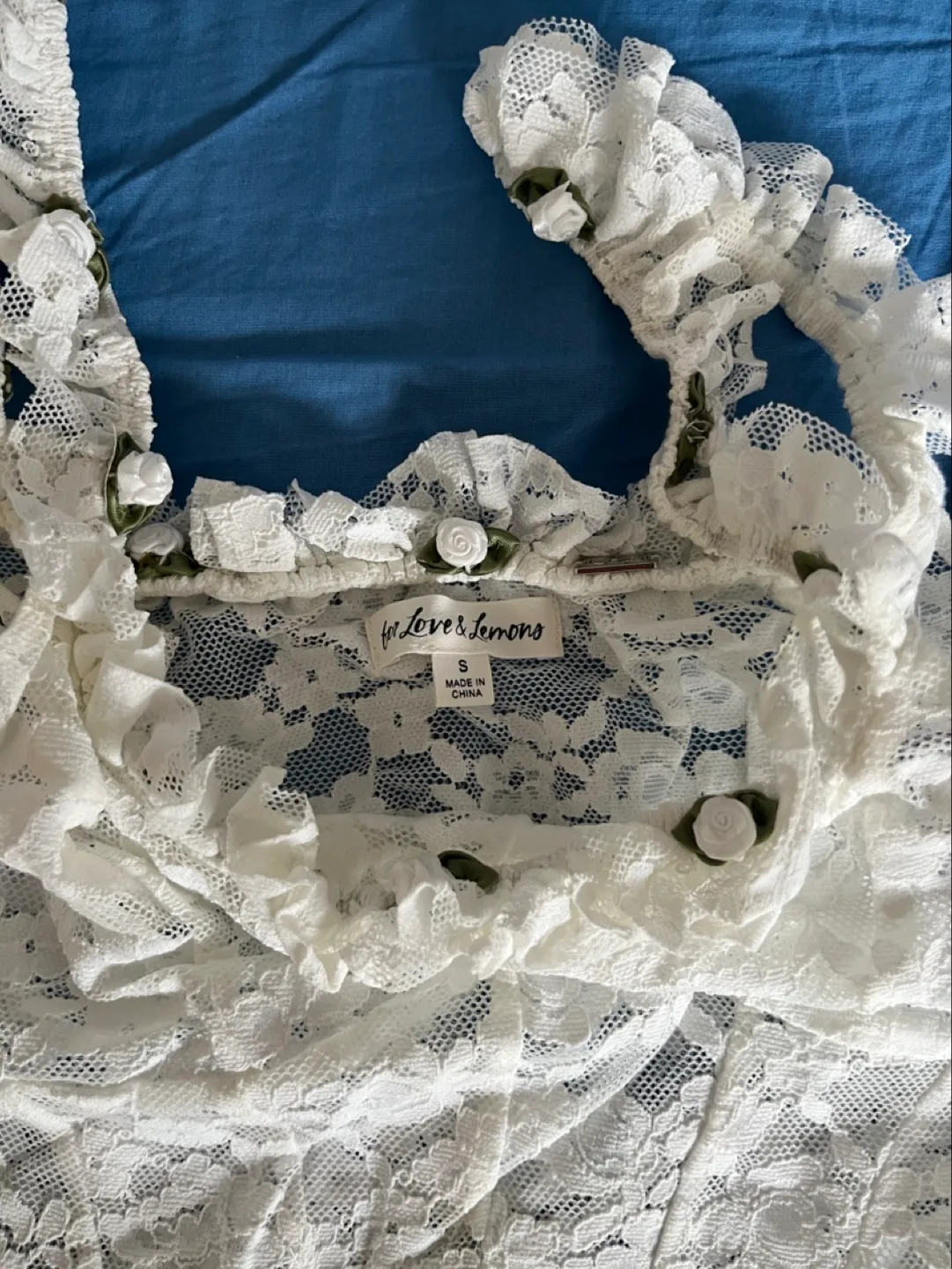 For Love & Lemons White Lace Mini Dress Size S image indicator(3)