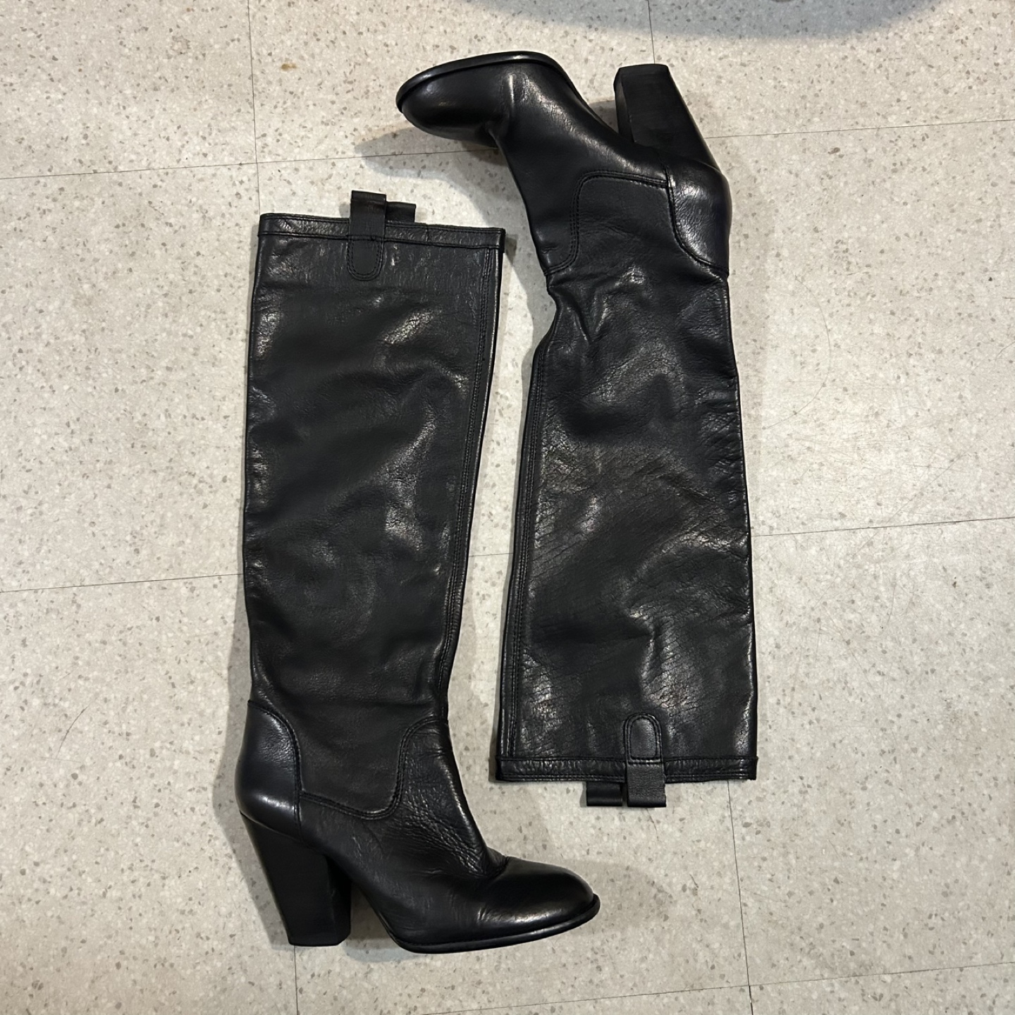 Vince Camuto Black Leather Knee-High Boots
