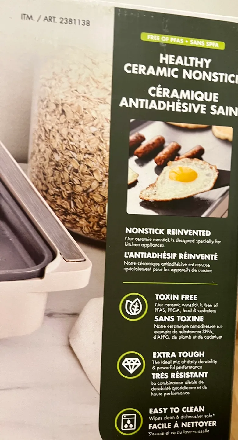 NIB,  GreenPan Large HEALTHY Ceramic Griddle - Toxin free image indicator(3)