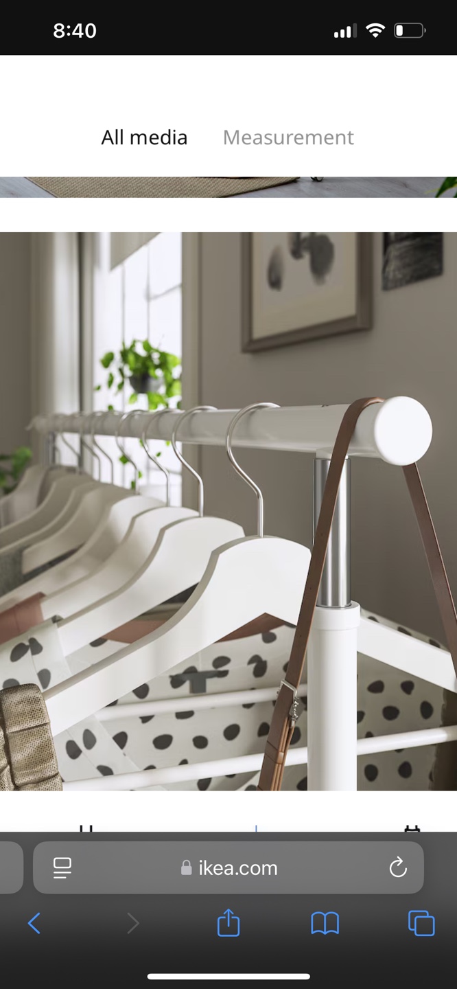 IKEA White Rolling Garment Rack with Shelf - photo 4