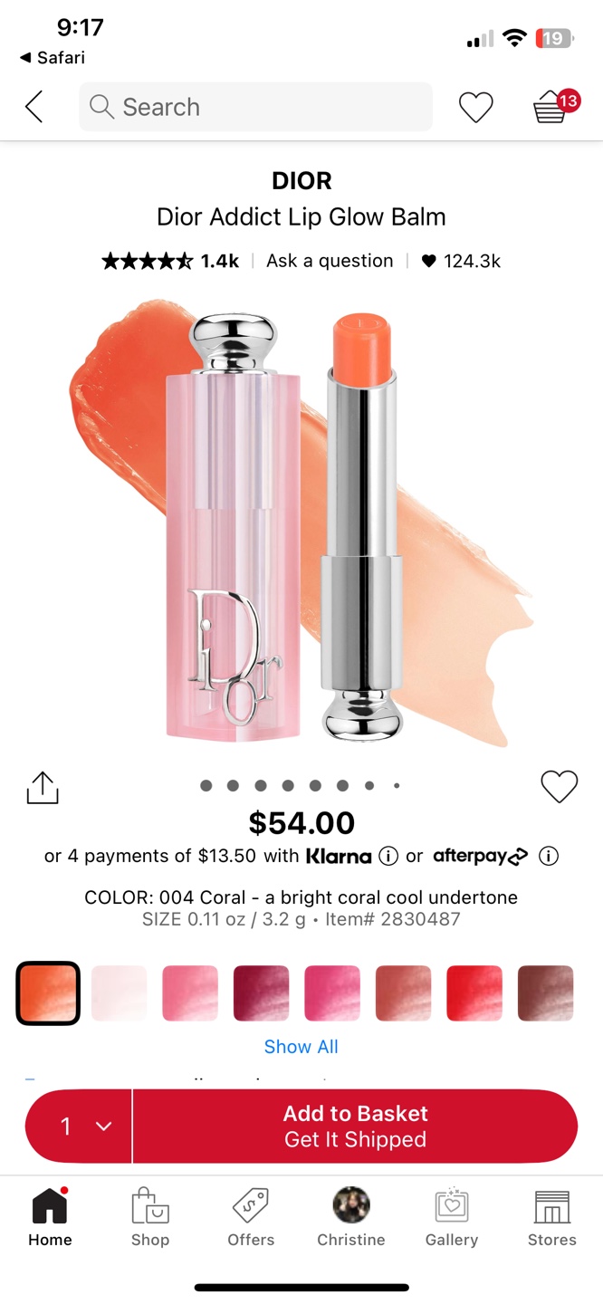 Dior Addict Lip Glow Balm 004 Coral