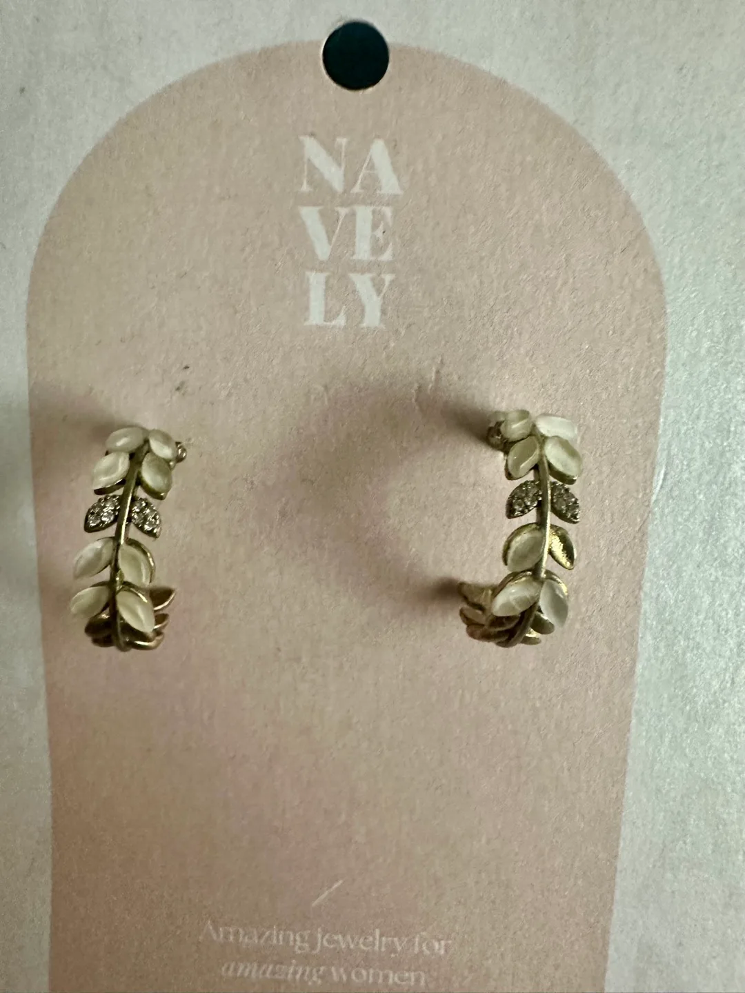 NAVELY Gold Tone Leaf Earrings image indicator(3)