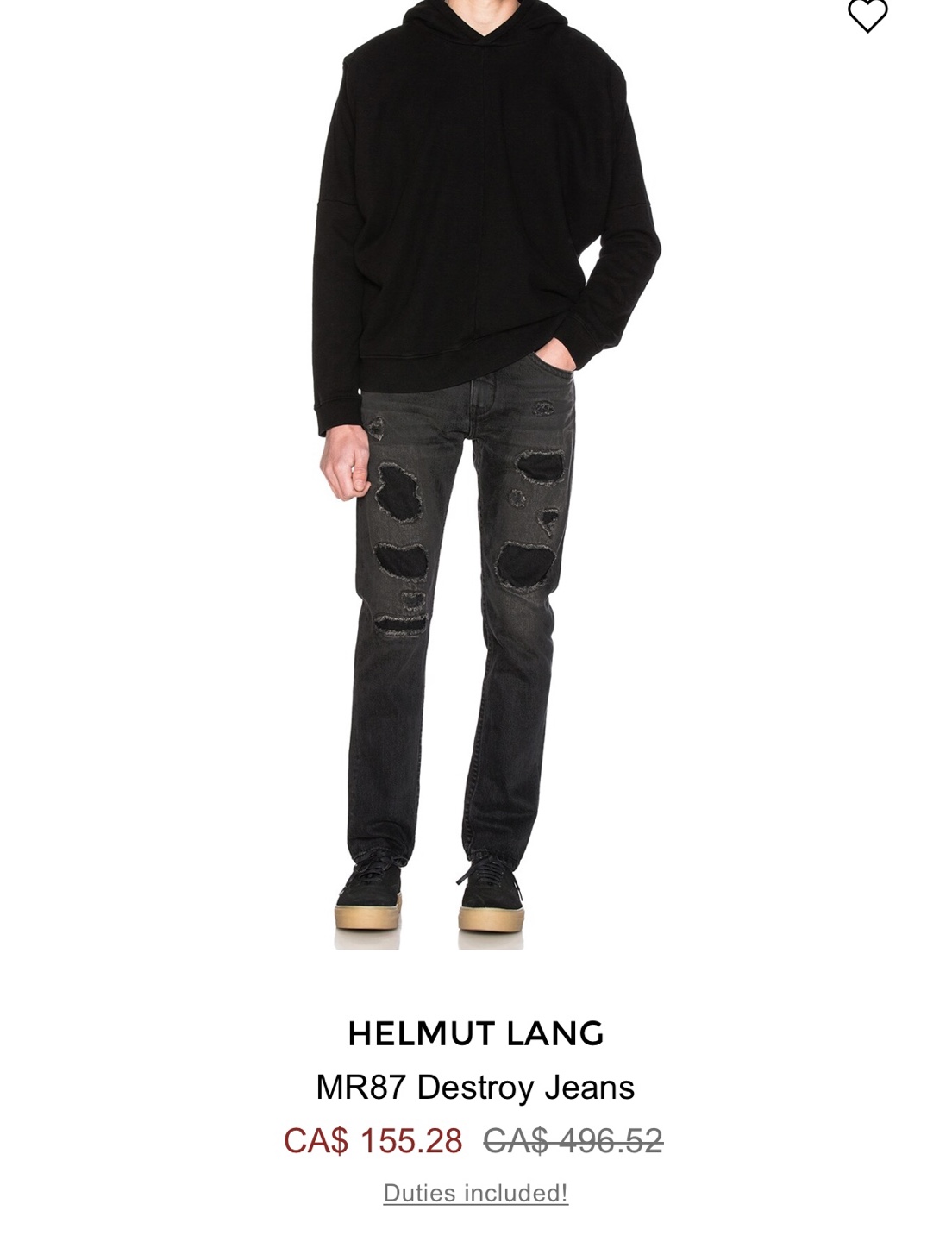 Helmut Lang MR87 Destroy Jeans