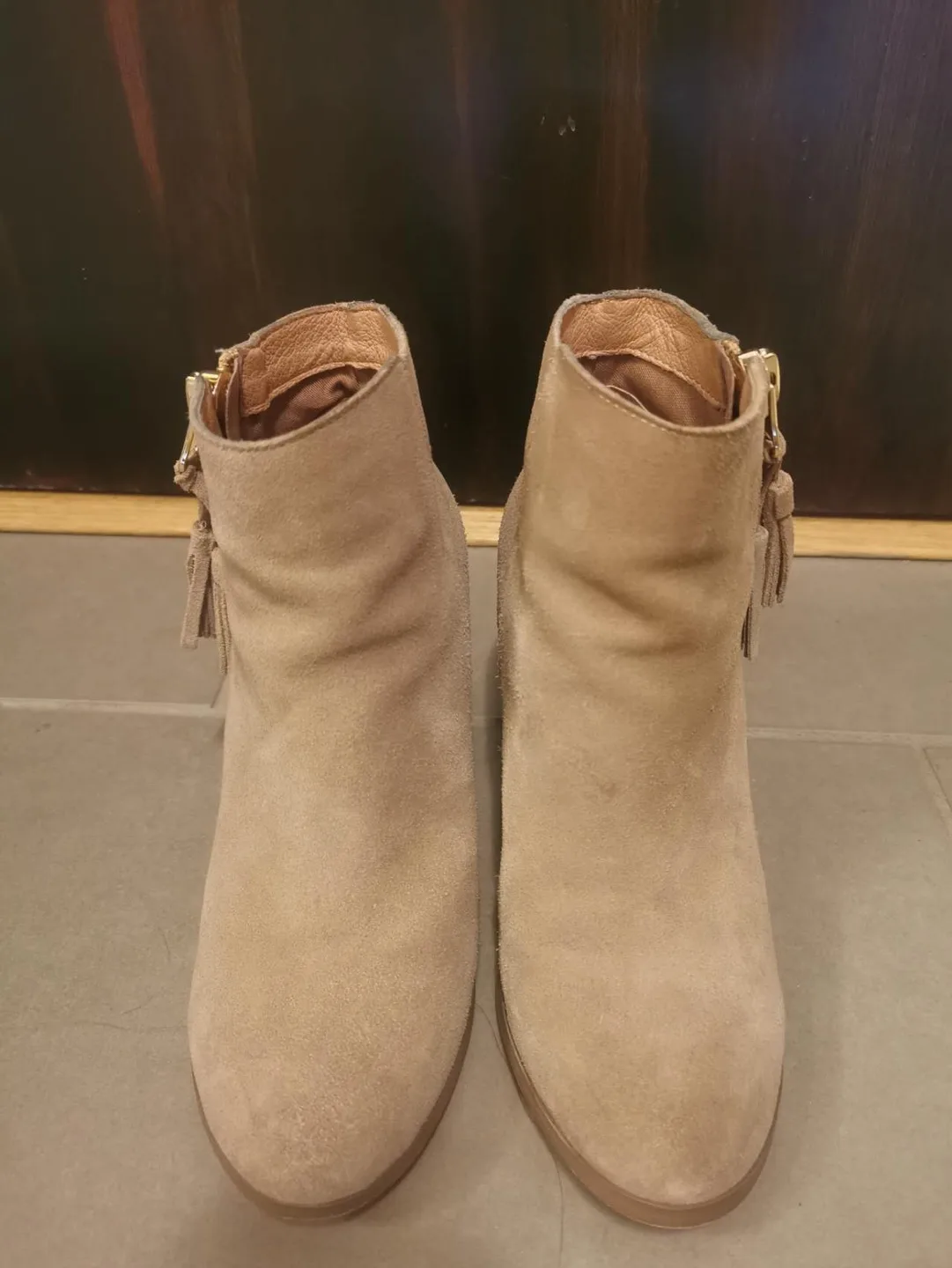 ALDO Women's Beige Suede Ankle Boots image indicator(2)