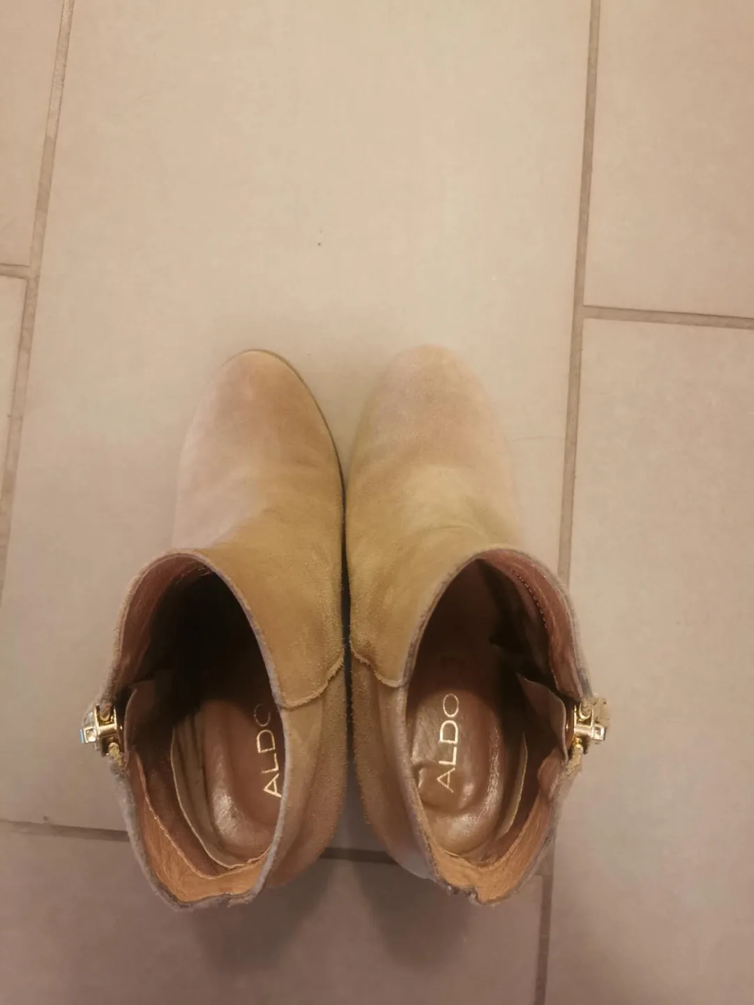 ALDO Women's Beige Suede Ankle Boots image indicator(4)