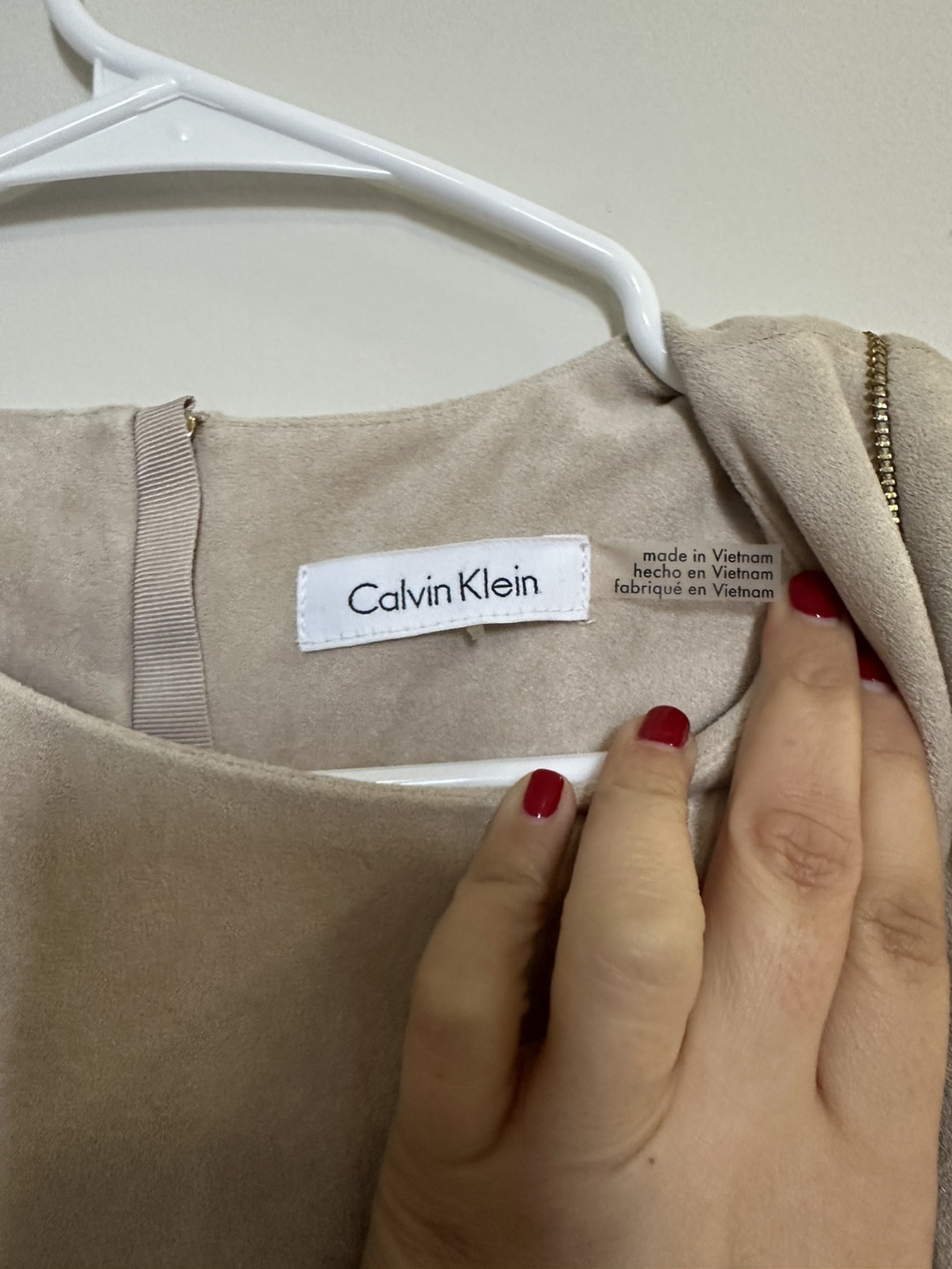Calvin Klein Beige Suede Dress - photo 4