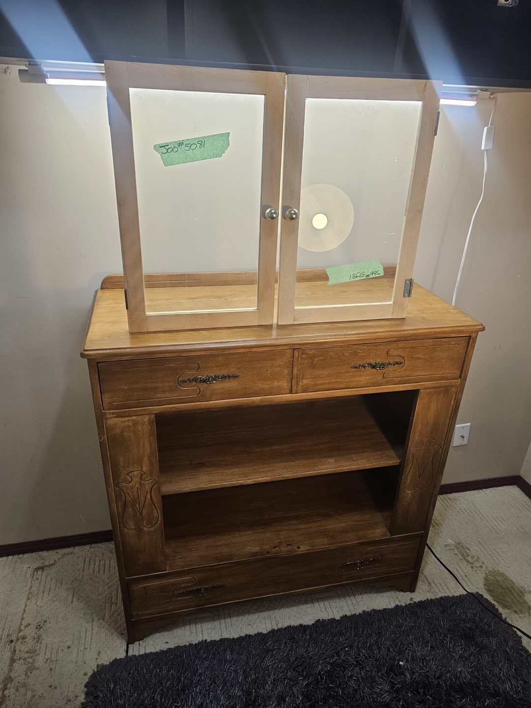 Vintage Solid Birch Wooden Cabinet - photo 5