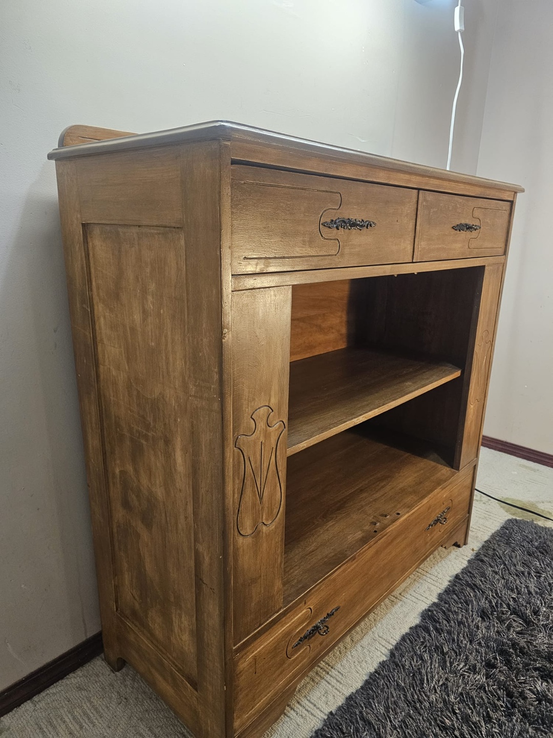 Vintage Solid Birch Wooden Cabinet - photo 2