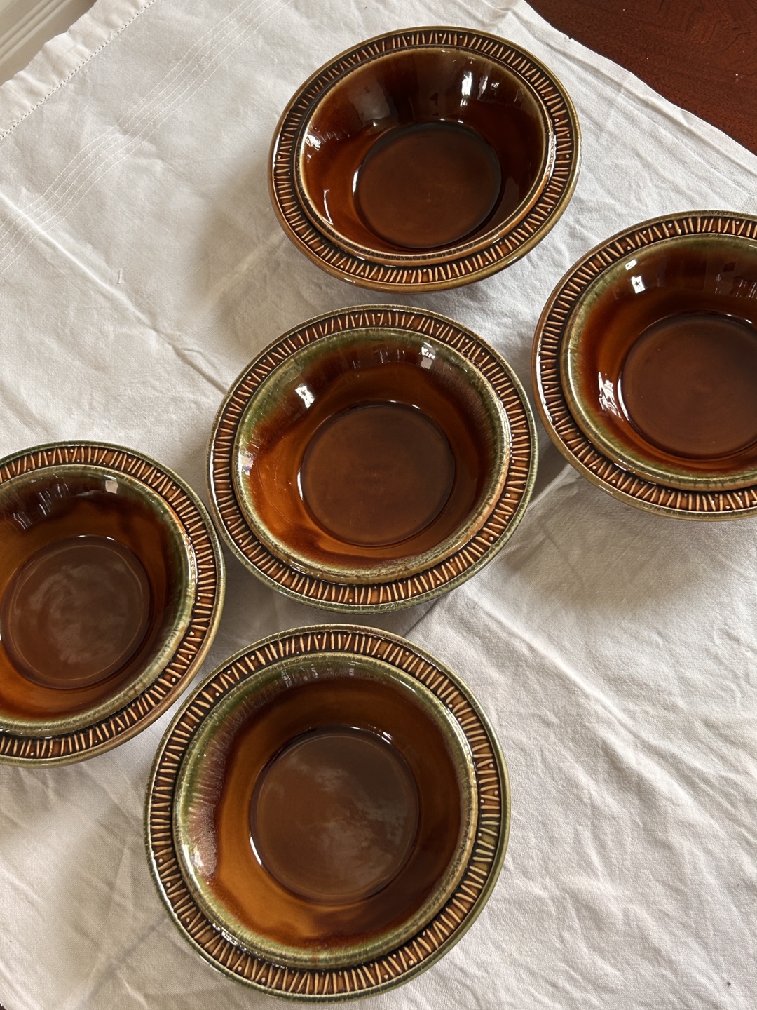 Vintage Canada Pottery Sunburst Cereal Bowls - Set of 5 - photo 2
