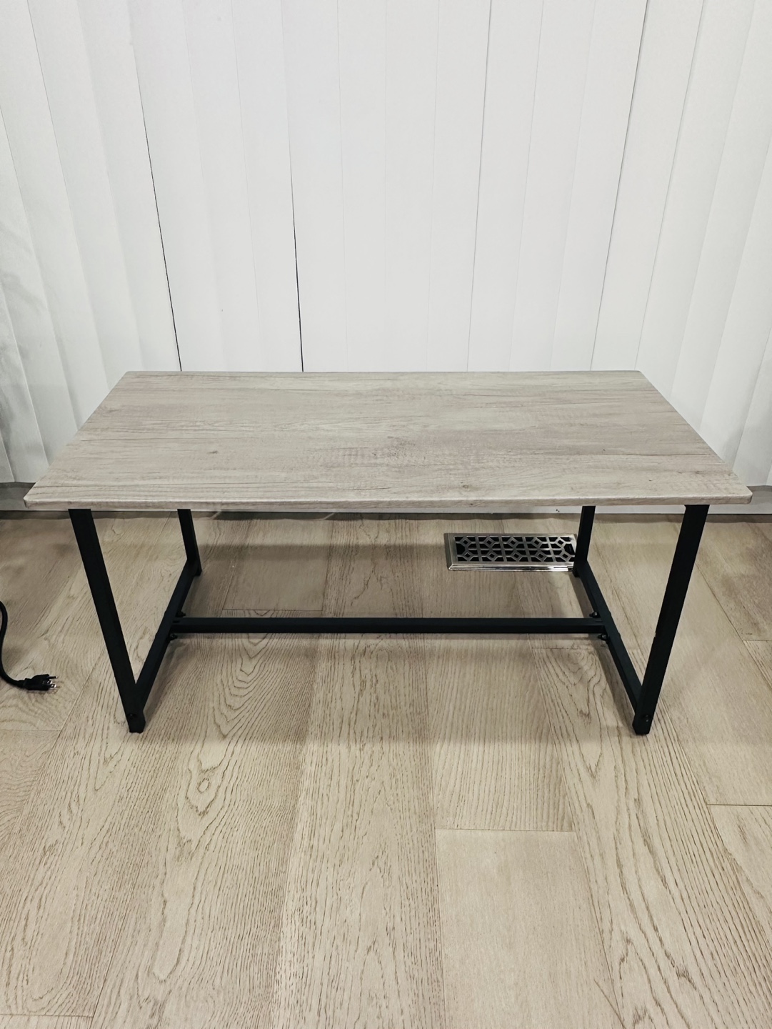 Modern Coffee Table - Grey Wood Top & Black Metal Frame