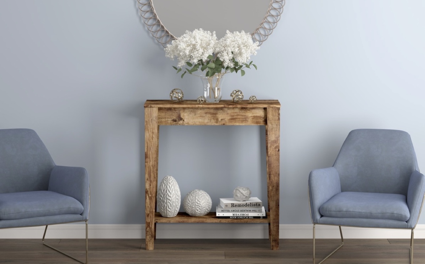 Rustic Brown Console Table with Shelf - photo 4