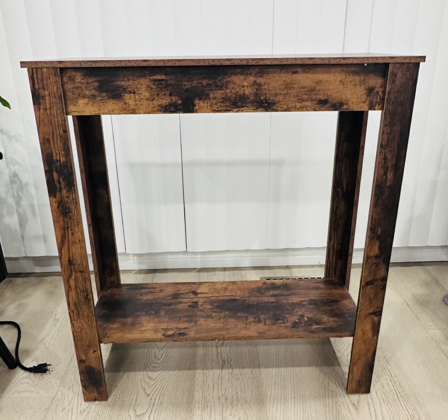 Rustic Brown Console Table with Shelf