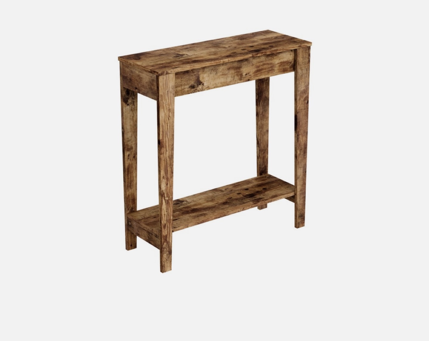 Rustic Brown Console Table with Shelf - photo 2
