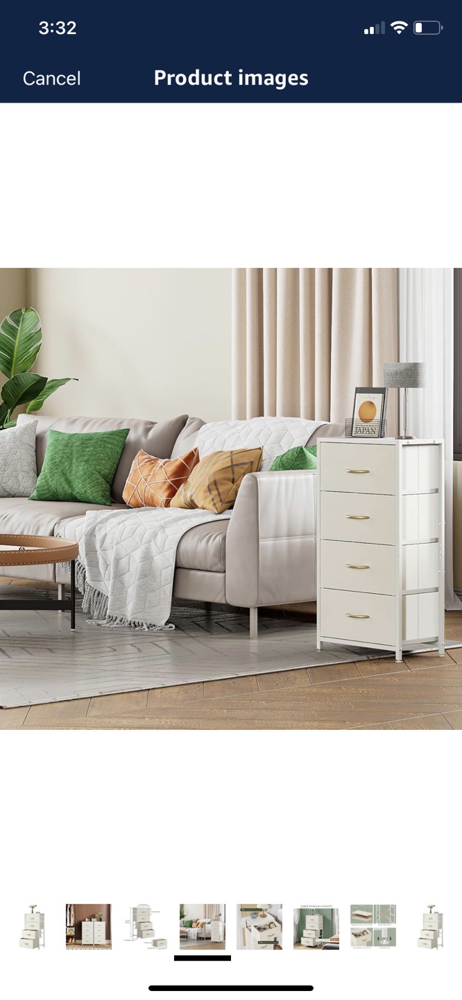 Four-Drawer Storage Tower - White & Gold - photo 3