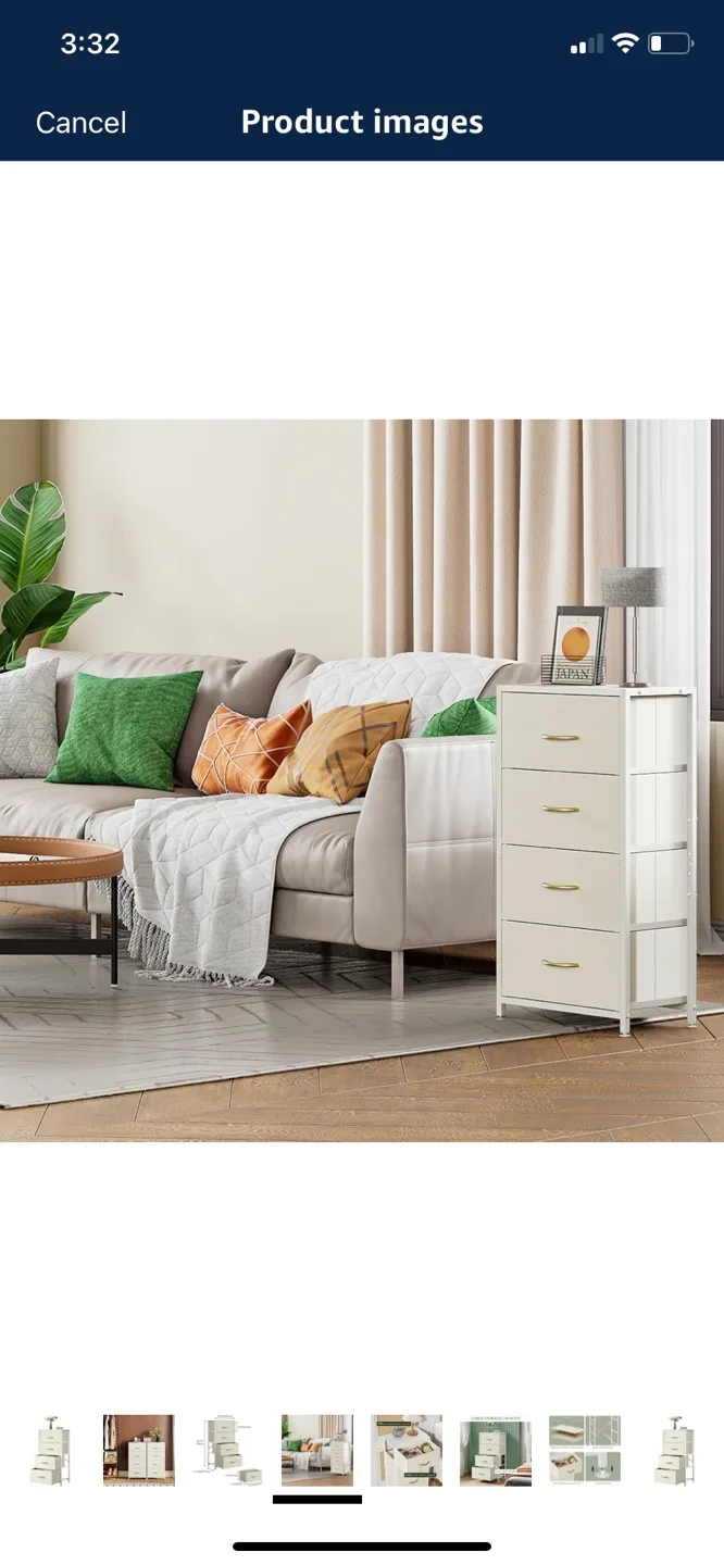 Four-Drawer Storage Tower - White & Gold image indicator(3)