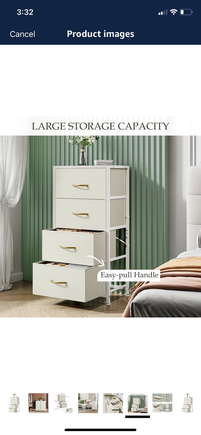 Four-Drawer Storage Tower - White & Gold - photo 5