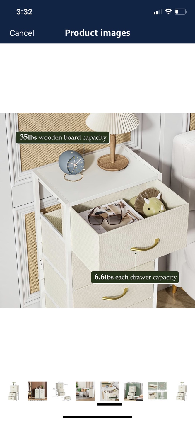 Four-Drawer Storage Tower - White & Gold - photo 4