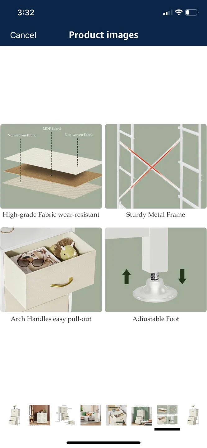 Four-Drawer Storage Tower - White & Gold image indicator(7)