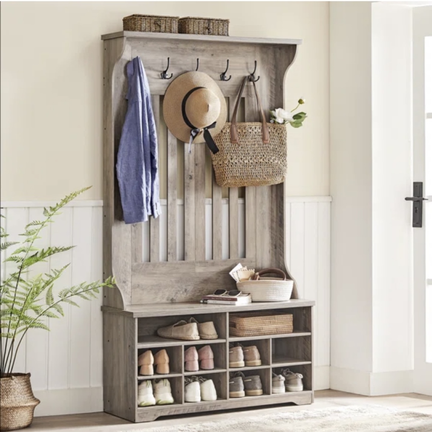 Hall Tree with Shoe Storage (Shoe Tree) - photo 2