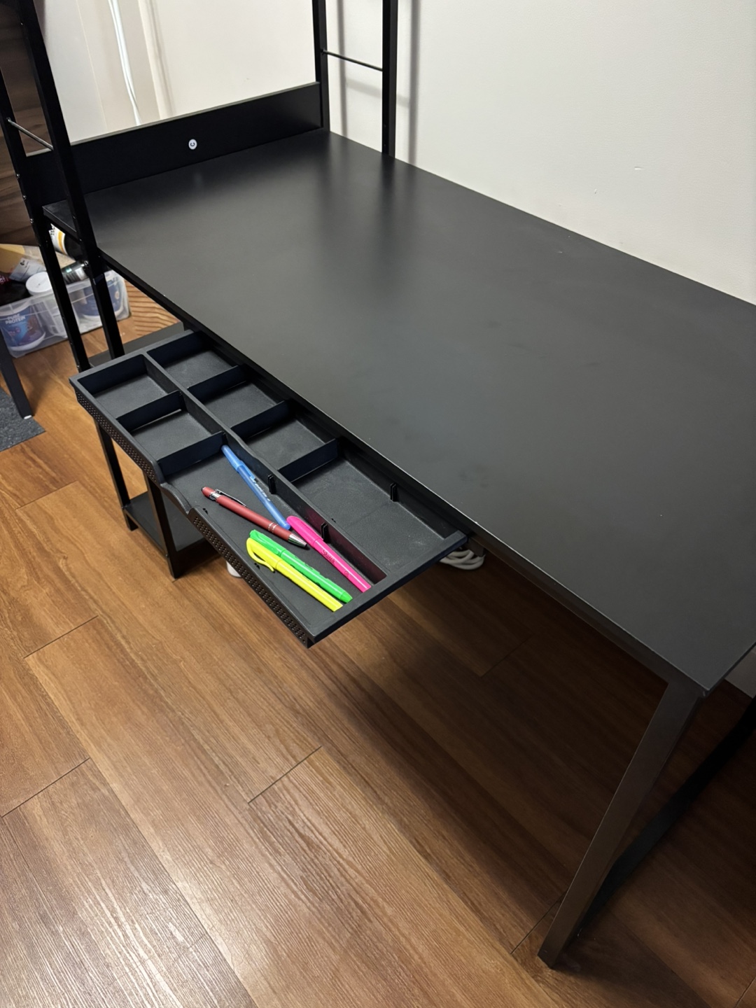 Black Computer Desk with Bookshelf