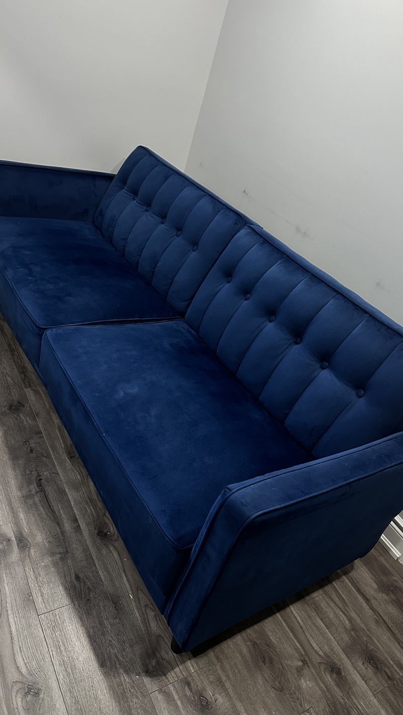 Navy Blue Velvet Futon Sofa