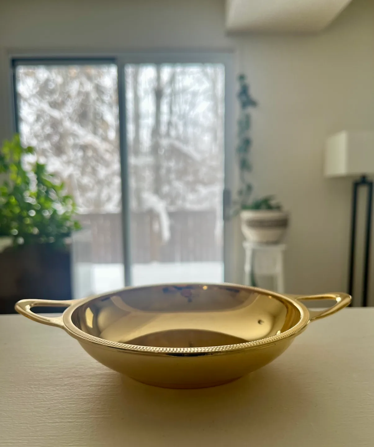 Vintage Gold-Plated Serving Dish with Handles image indicator(4)