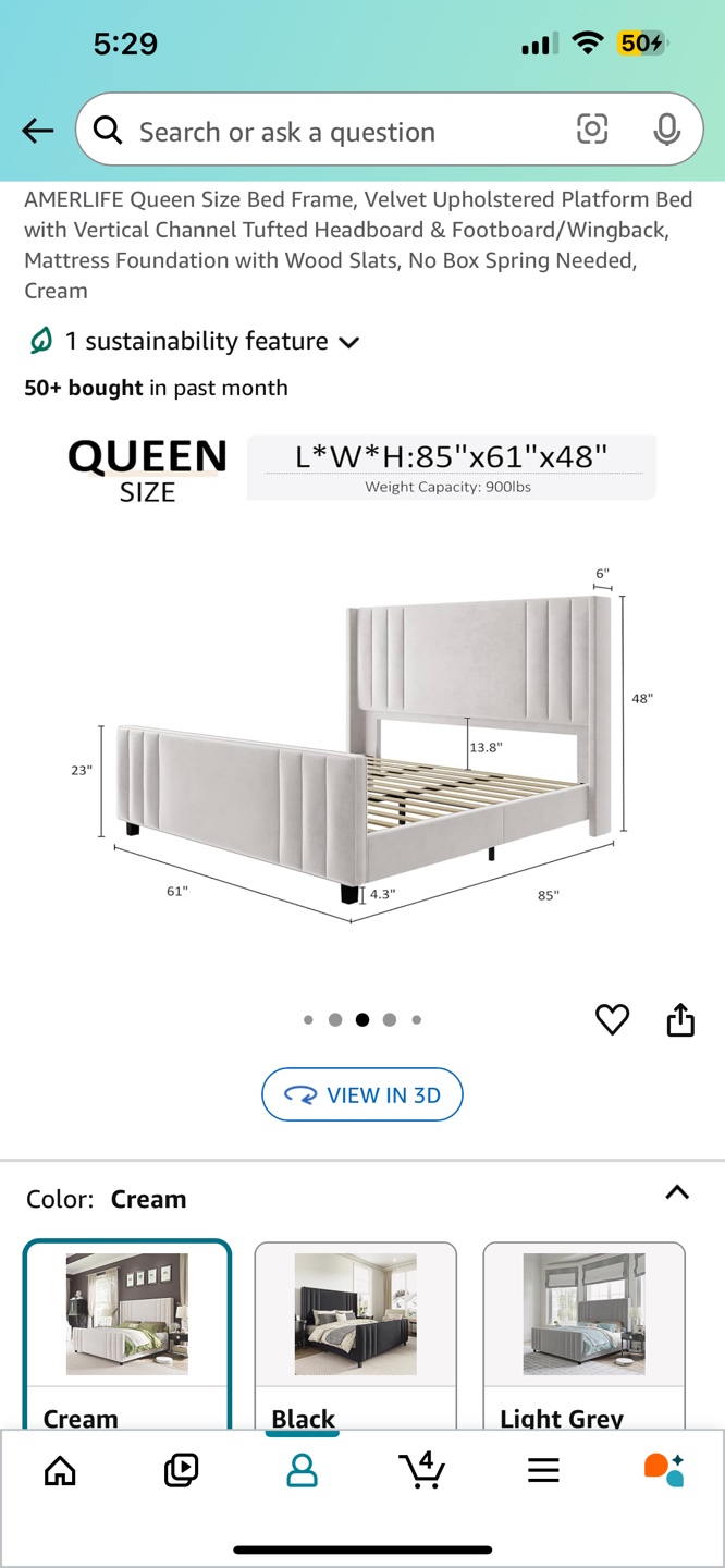 Queen Upholstered Bed Frame and free Mattress - photo 5
