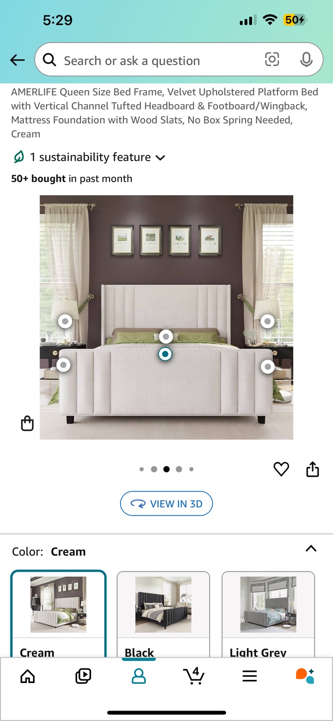 Queen Upholstered Bed Frame and free Mattress - photo 4