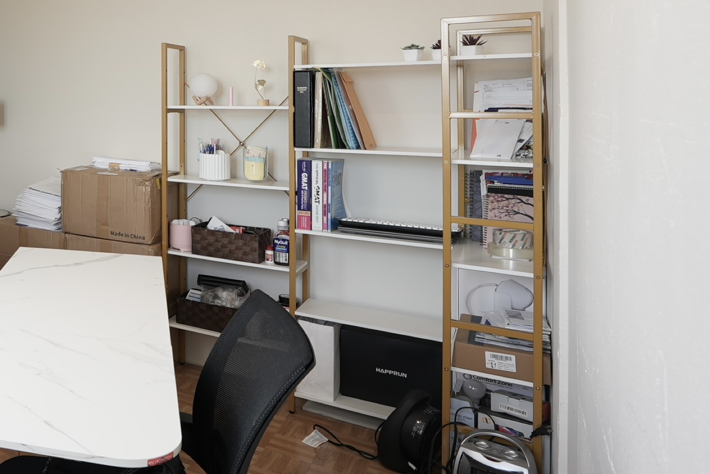Gold and White Corner Bookshelf - photo 2