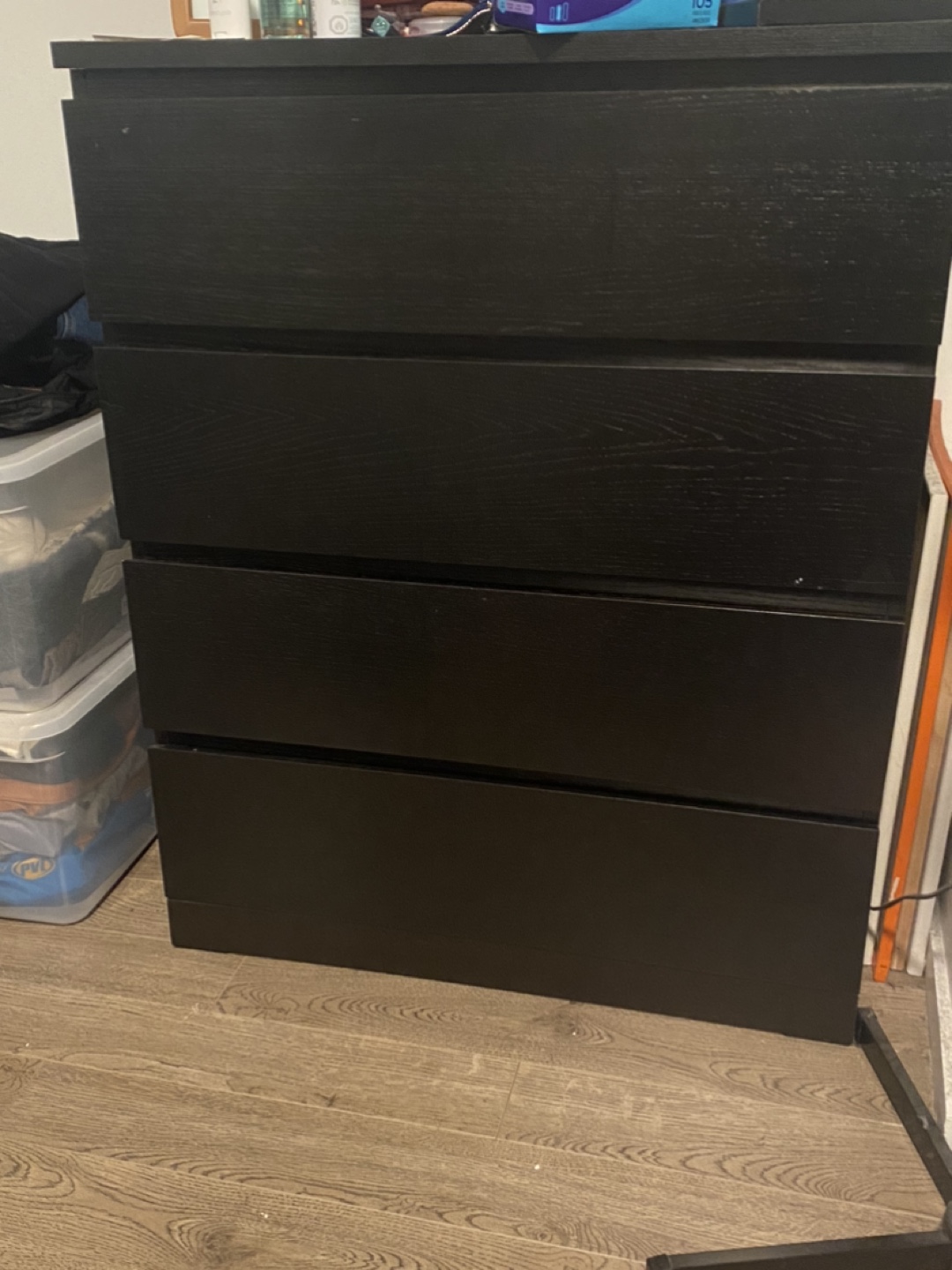 IKEA MALM 4-Drawer Chest - Black-Brown - photo 2