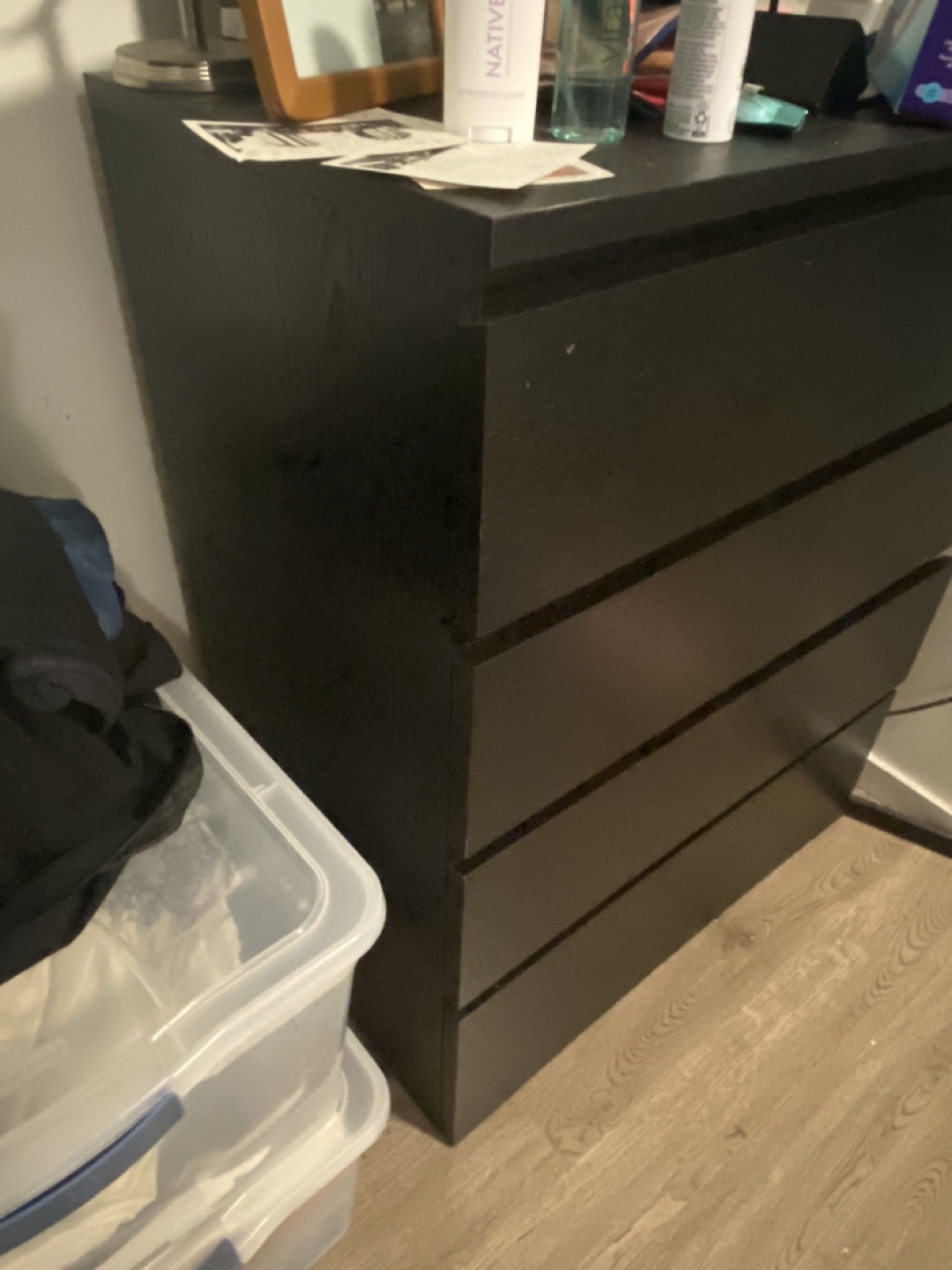 IKEA MALM 4-Drawer Chest - Black-Brown - photo 3
