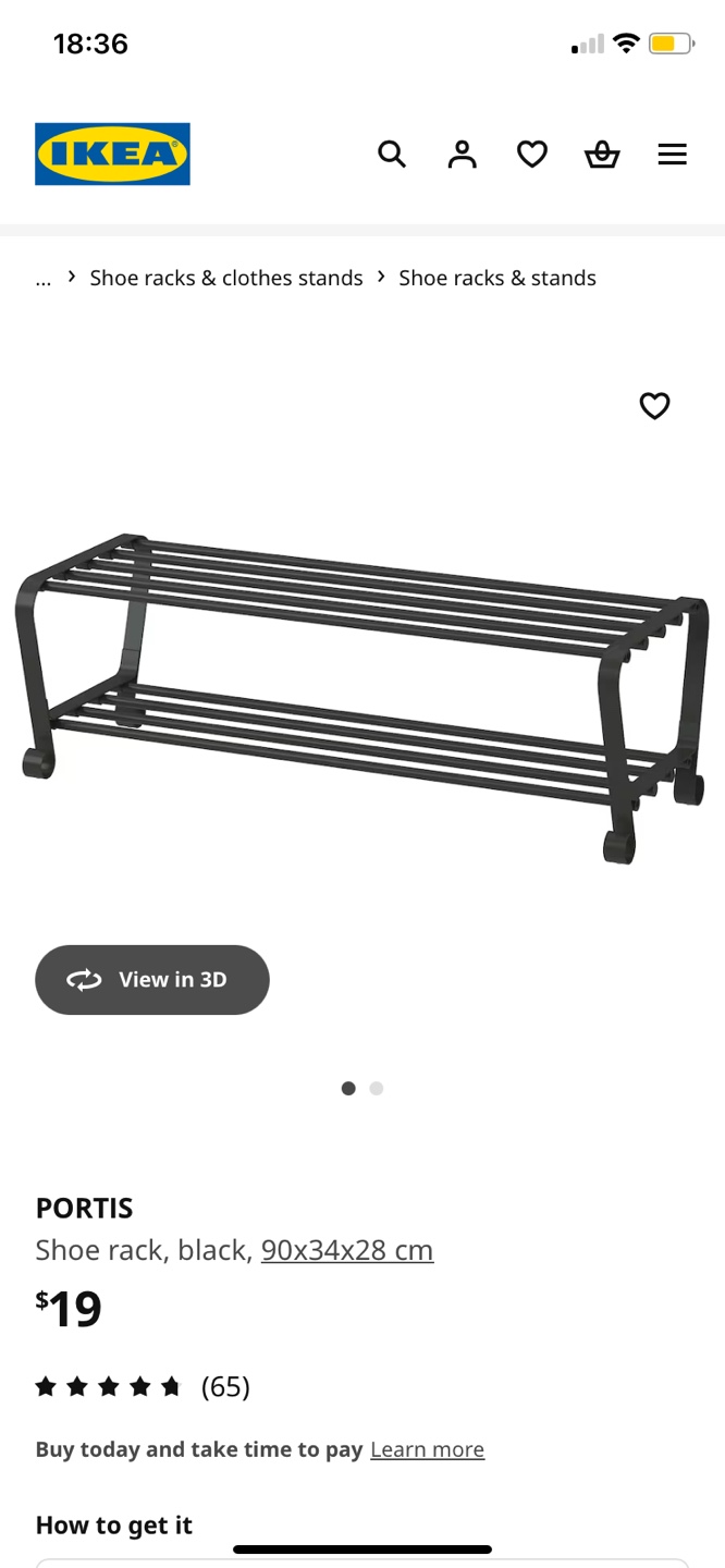 IKEA PORTIS Shoe Rack - Black - photo 3