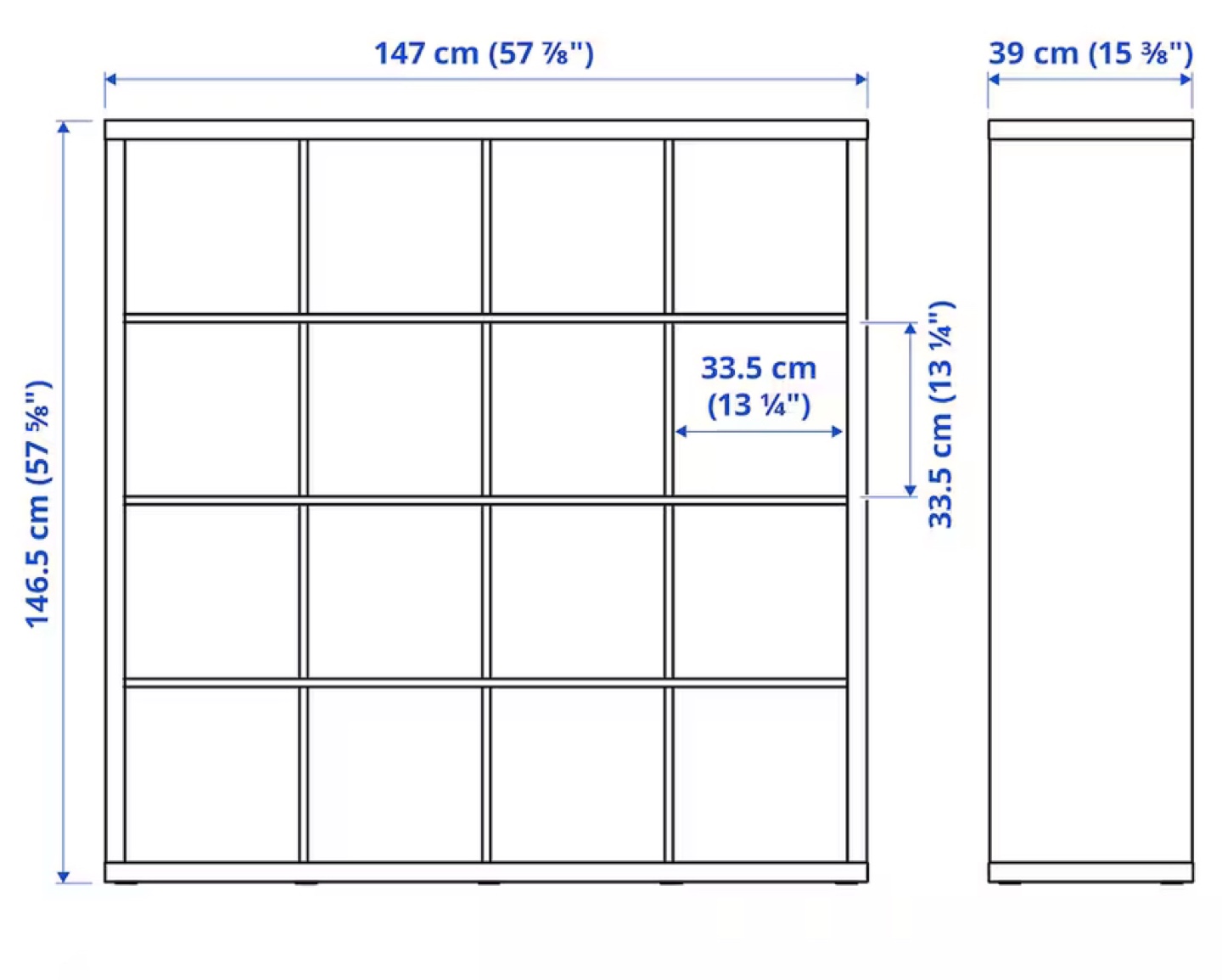 IKEA KALLAX 16-cube shelving unit - Black-brown - photo 4