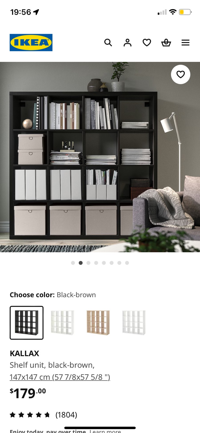 IKEA KALLAX 16-cube shelving unit - Black-brown