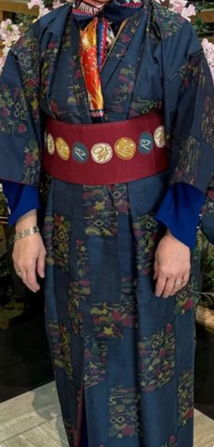 Vintage Japanese Kimono with Obi image indicator(2)