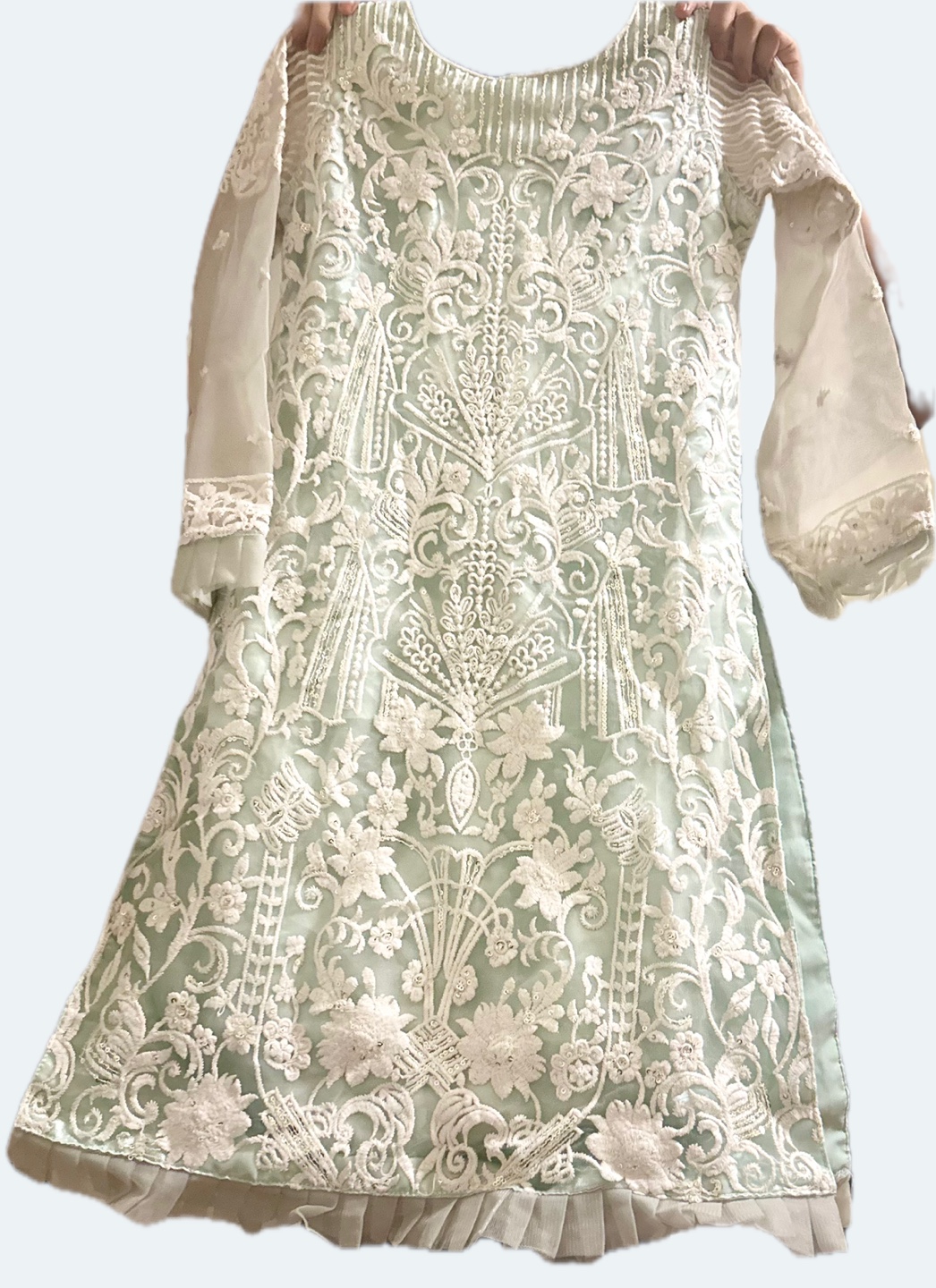 Elegant Mint Green Pakistani Shalwar Kameez Suit
