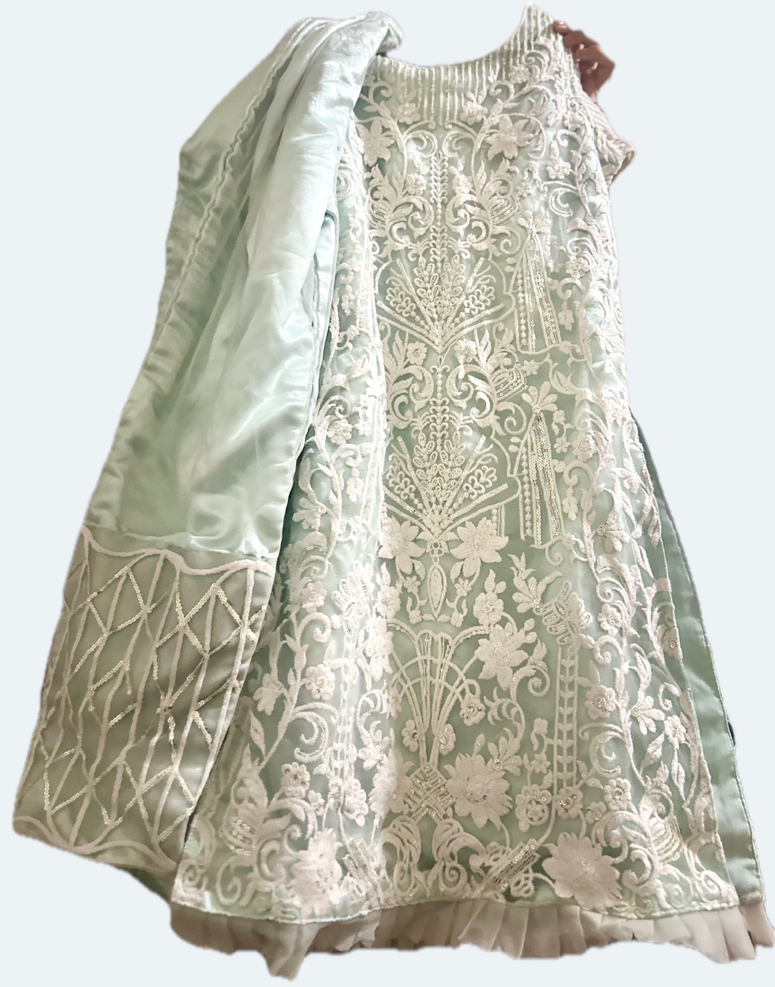 Elegant Mint Green Pakistani Shalwar Kameez Suit - photo 3