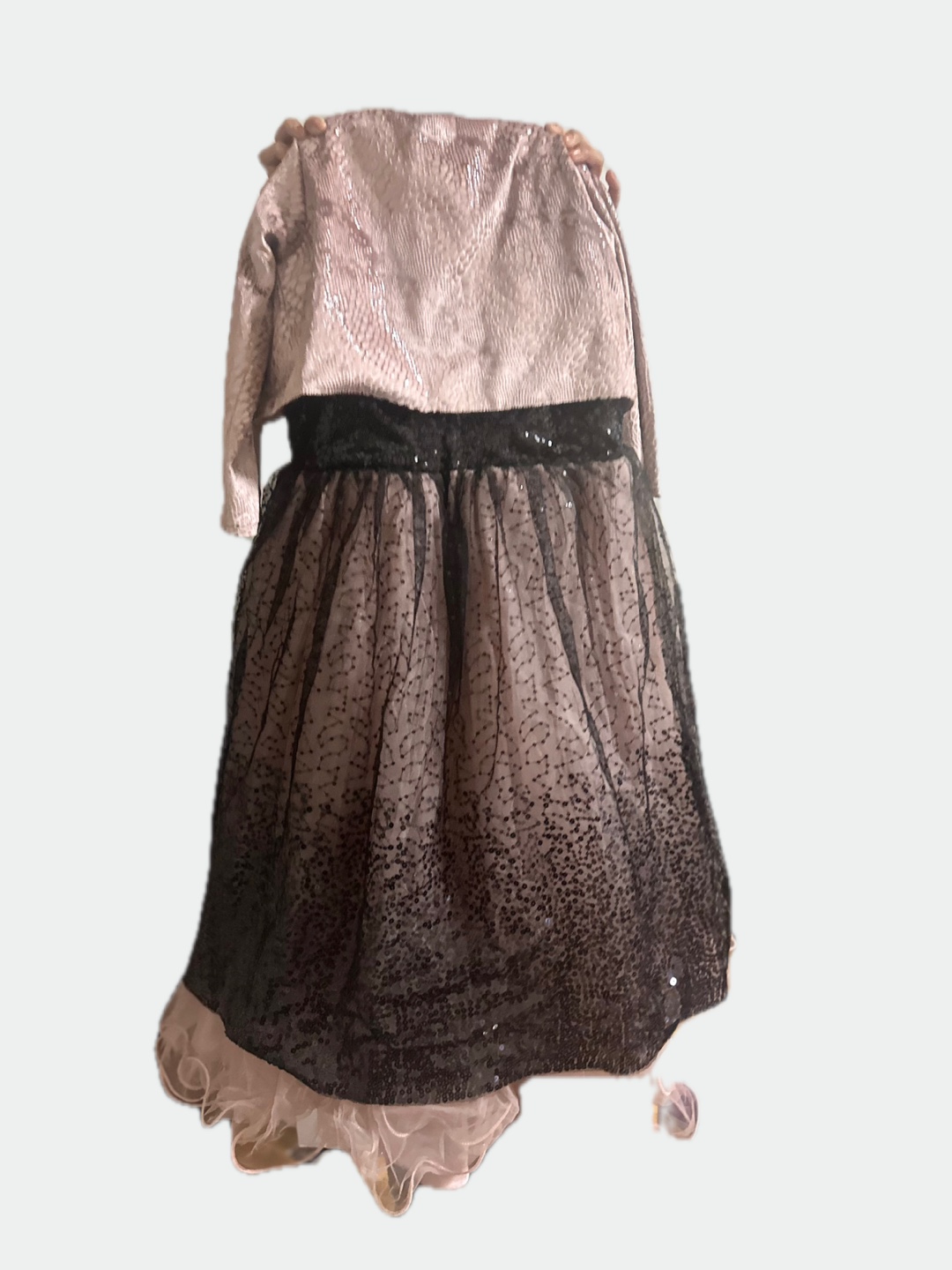 Girls' Pink and Black Sequin Party Dress with Bolero - photo 2