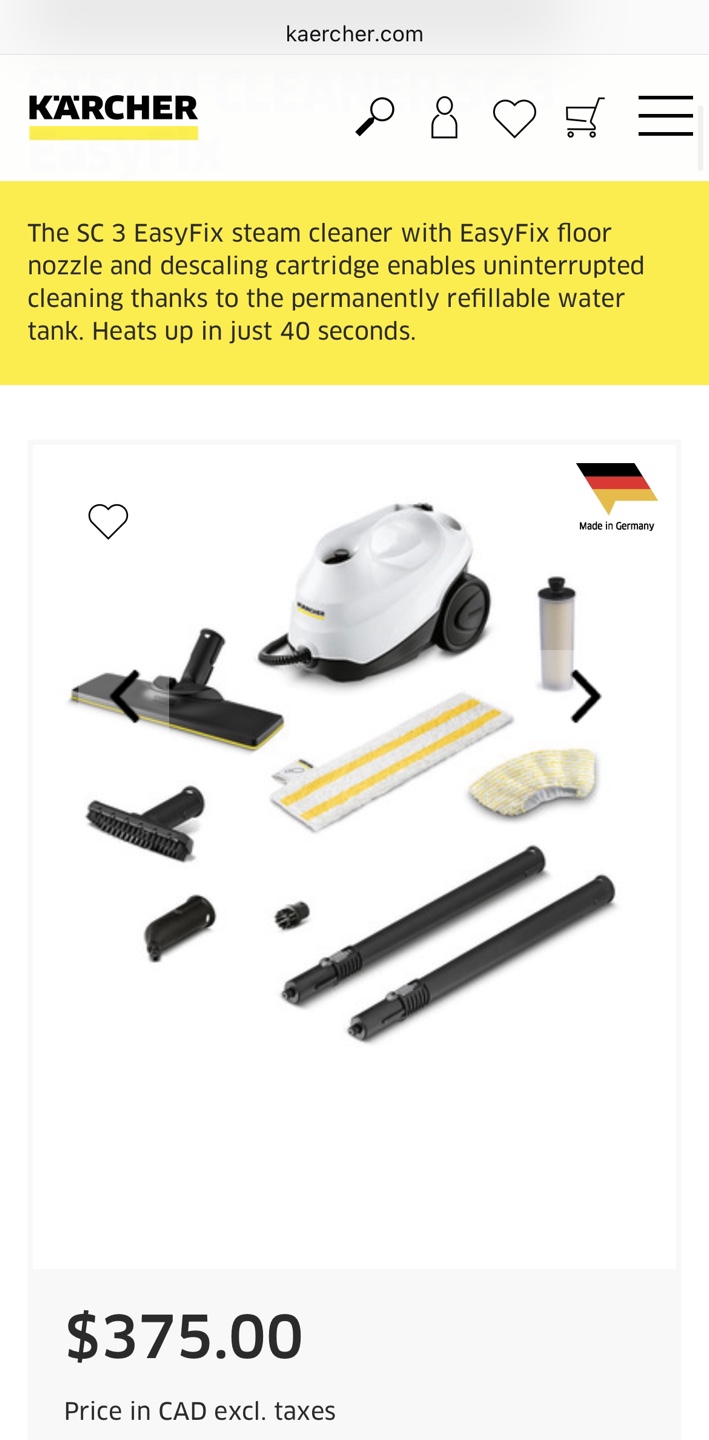 Kärcher SC 3 EasyFix Steam Cleaner