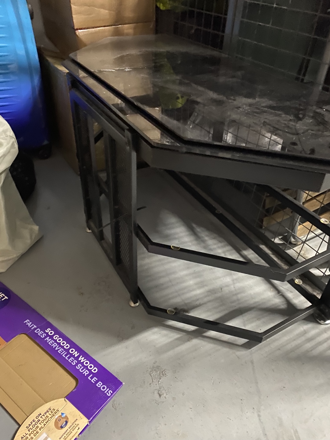 Glass Top TV Stand with Metal Frame - photo 2