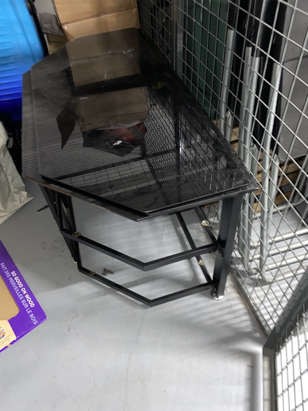 Glass Top TV Stand with Metal Frame - photo 3