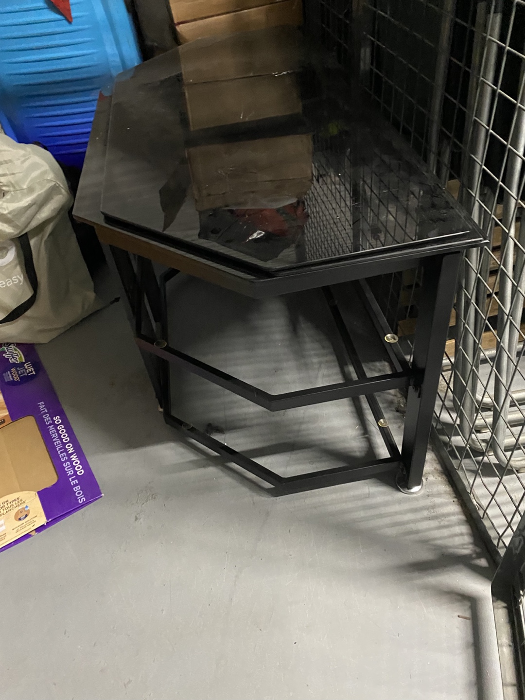 Glass Top TV Stand with Metal Frame - photo 5